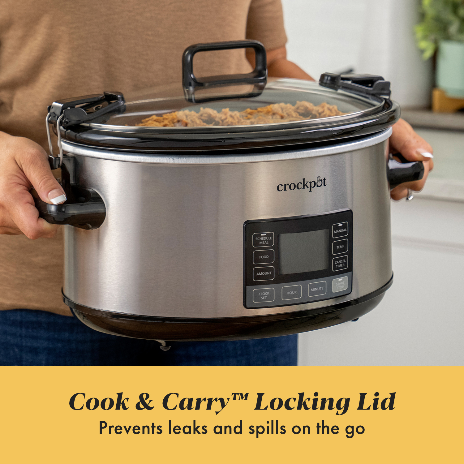 Crock-Pot® Programmable 7-Quart MyTime® Cook & Carry®Slow Cooker, Stainless Steel - Image 3