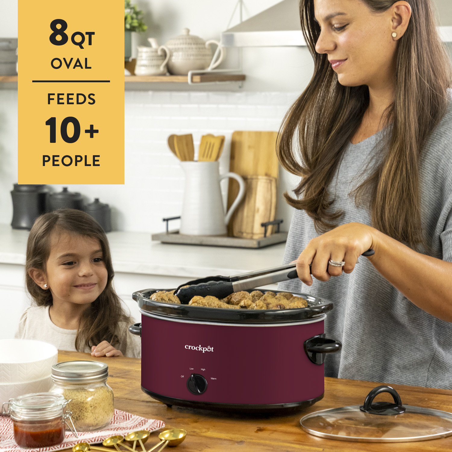 Crock-Pot® Manual 8-Quart Slow Cooker, Rhubarb - Image 2