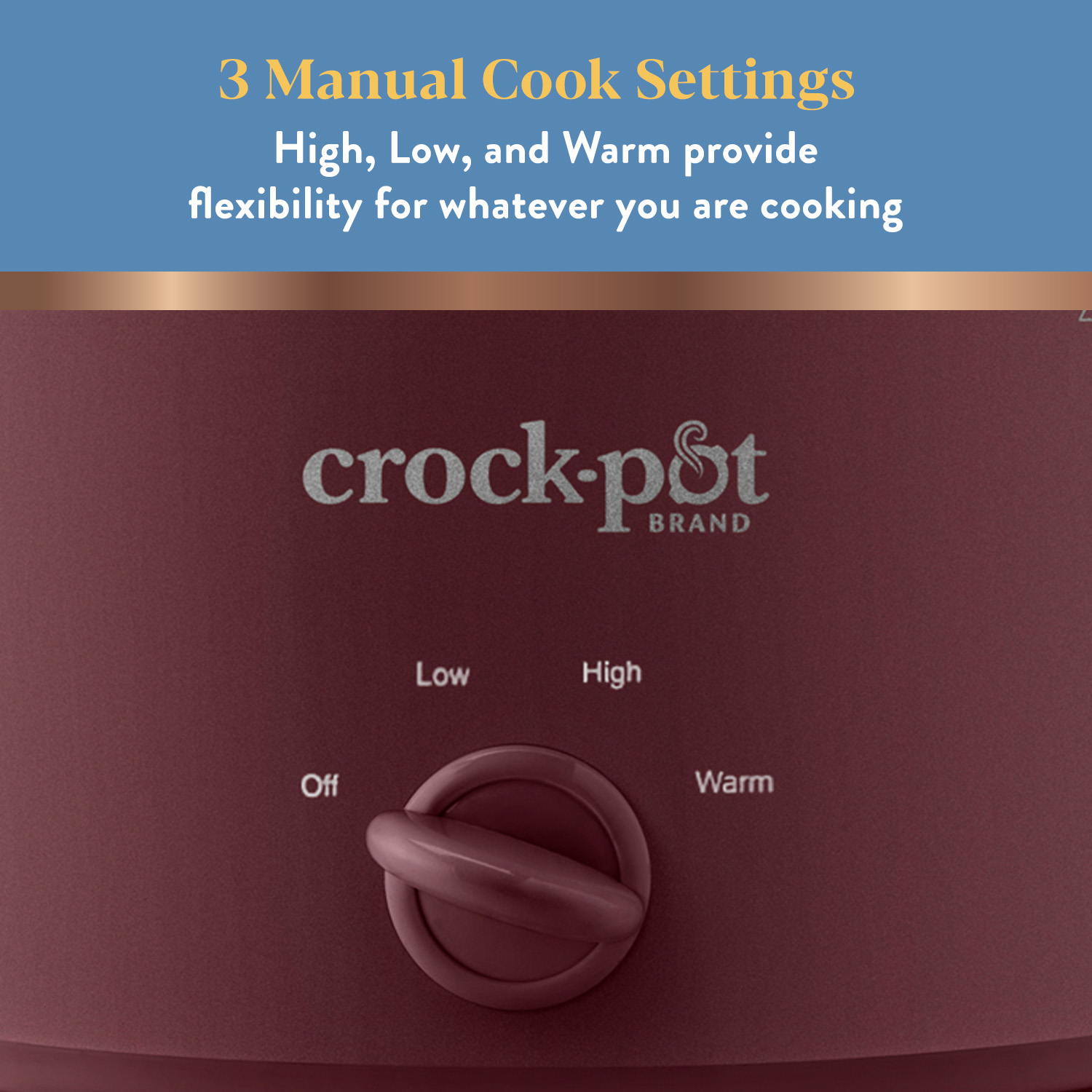 Crock-Pot® Design Series 4.5 Qt. Manual Slow Cooker, Lambrusco - Image 3