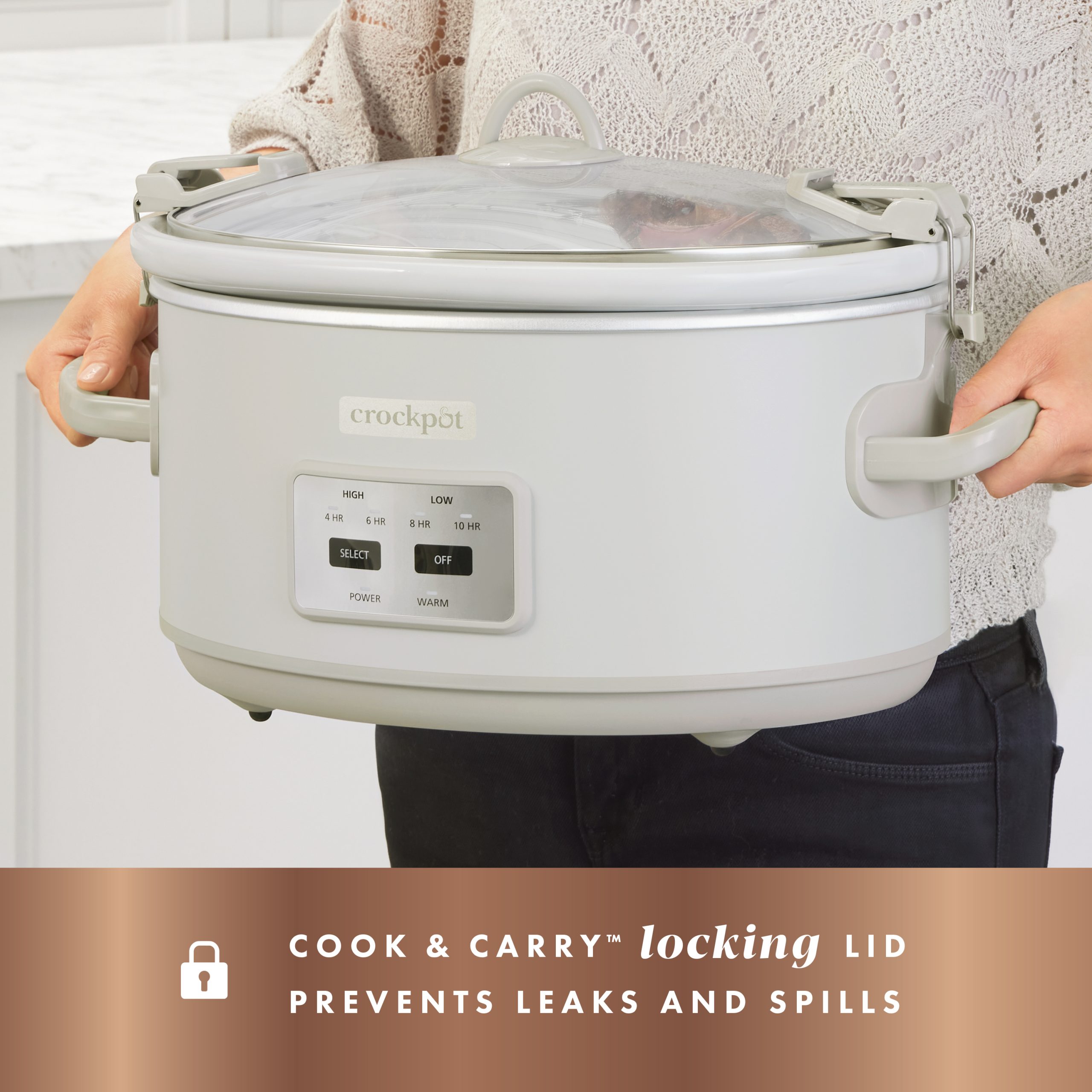 Crock-Pot® 7-Quart Cook & Carry® Slow Cooker, Mushroom - Image 4