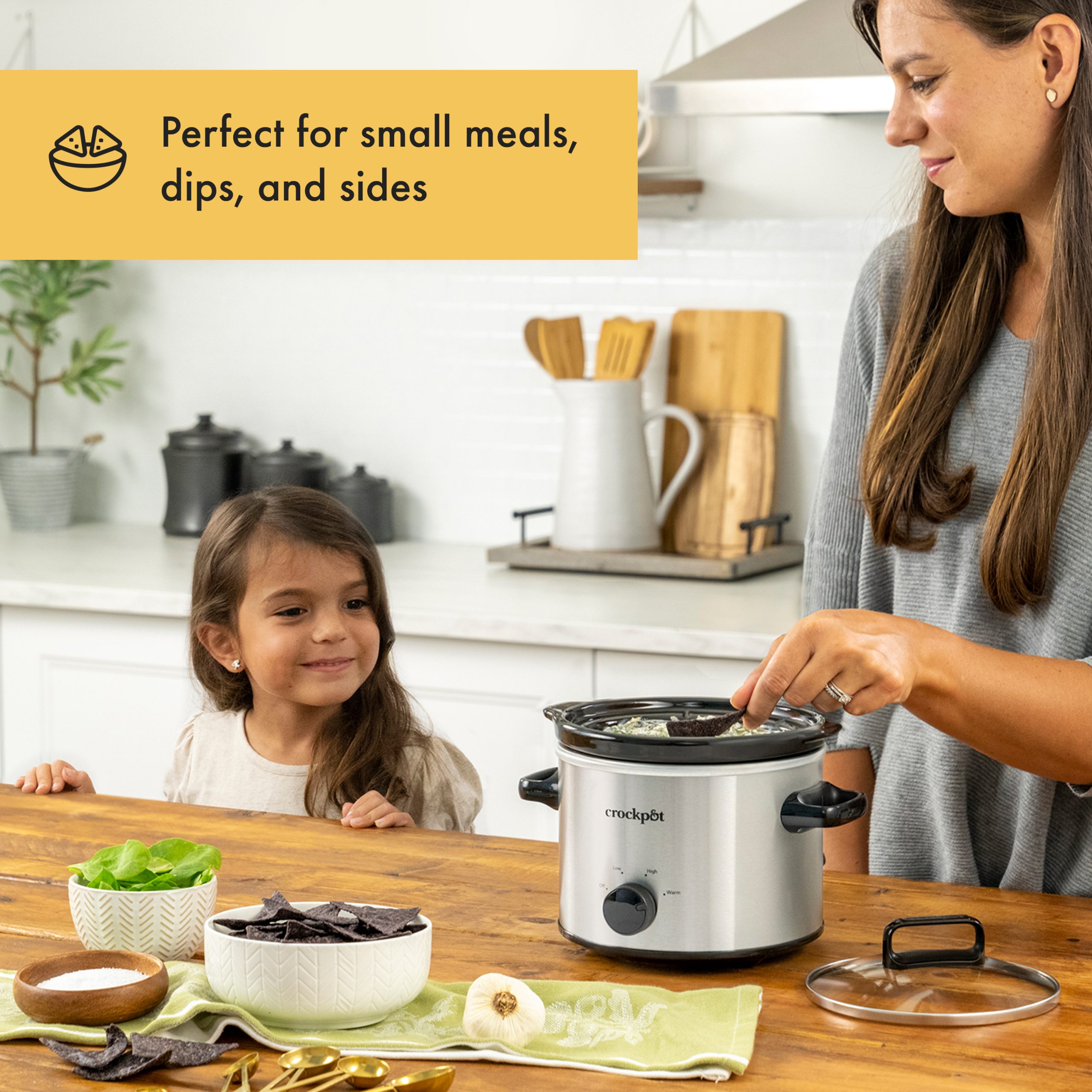 Crock-Pot® 2-Quart Classic Slow Cooker, Small Slow Cooker, Stainless Steel - Image 3