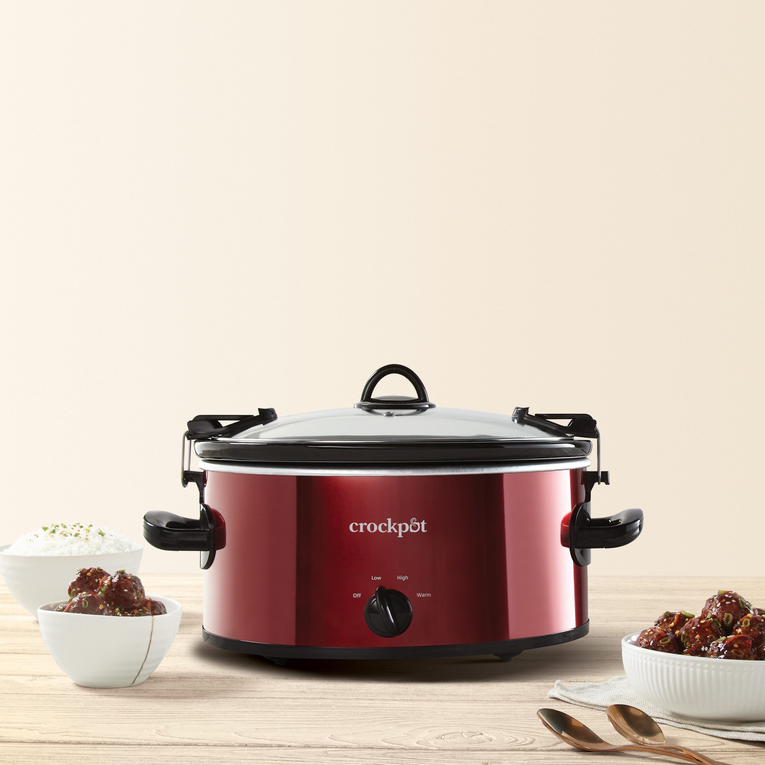 Crock-Pot® Manual 6-Quart Cook & Carry® Slow Cooker, Red - Image 2