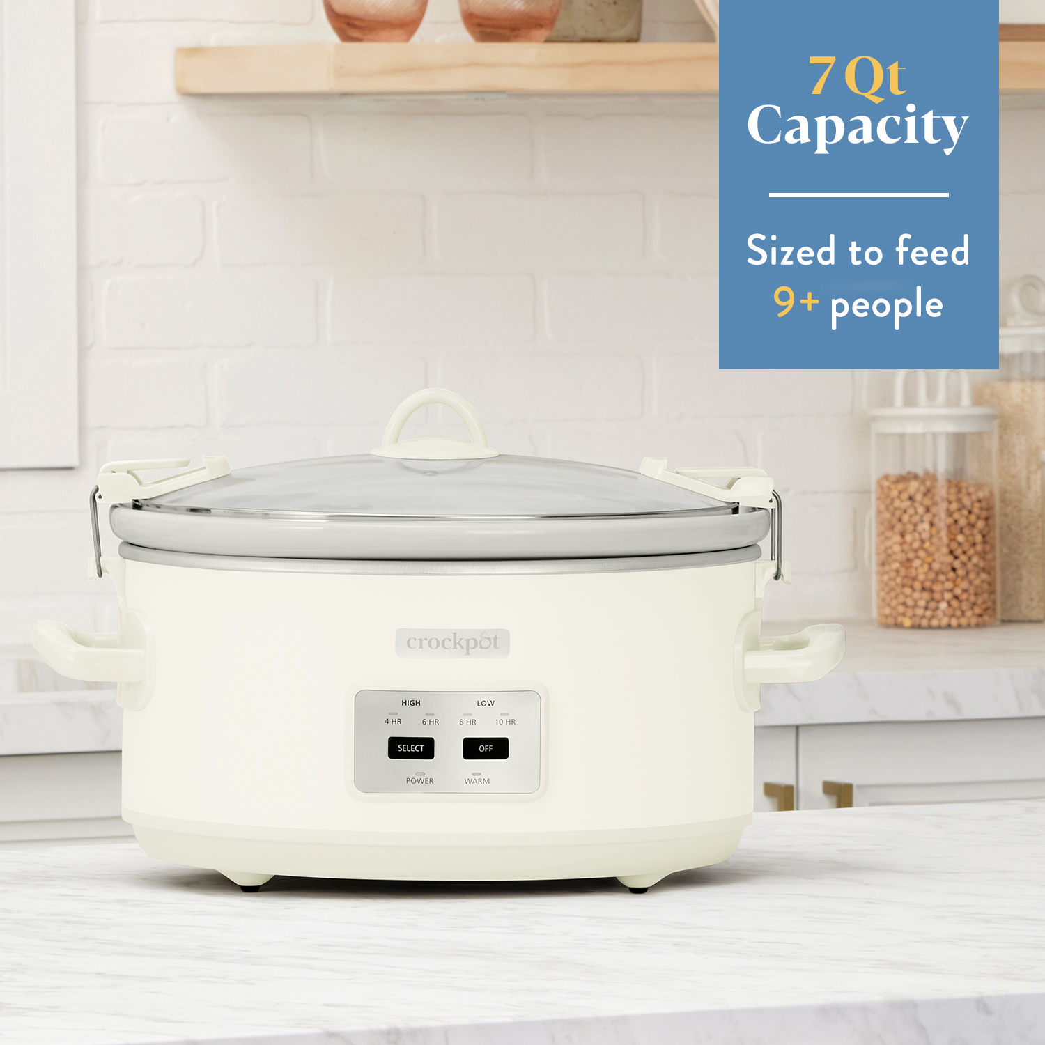 Crock-Pot® 7 Qt. Cook & Carry Programmable Slow Cooker with Carry Bag, Oat Milk Cream - Image 6