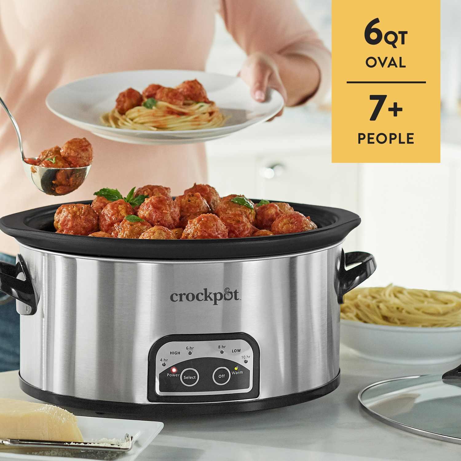 Crock-Pot® One Touch Control 6-Quart Easy-to-Clean Slow Cooker, Stainless Steel - Image 6