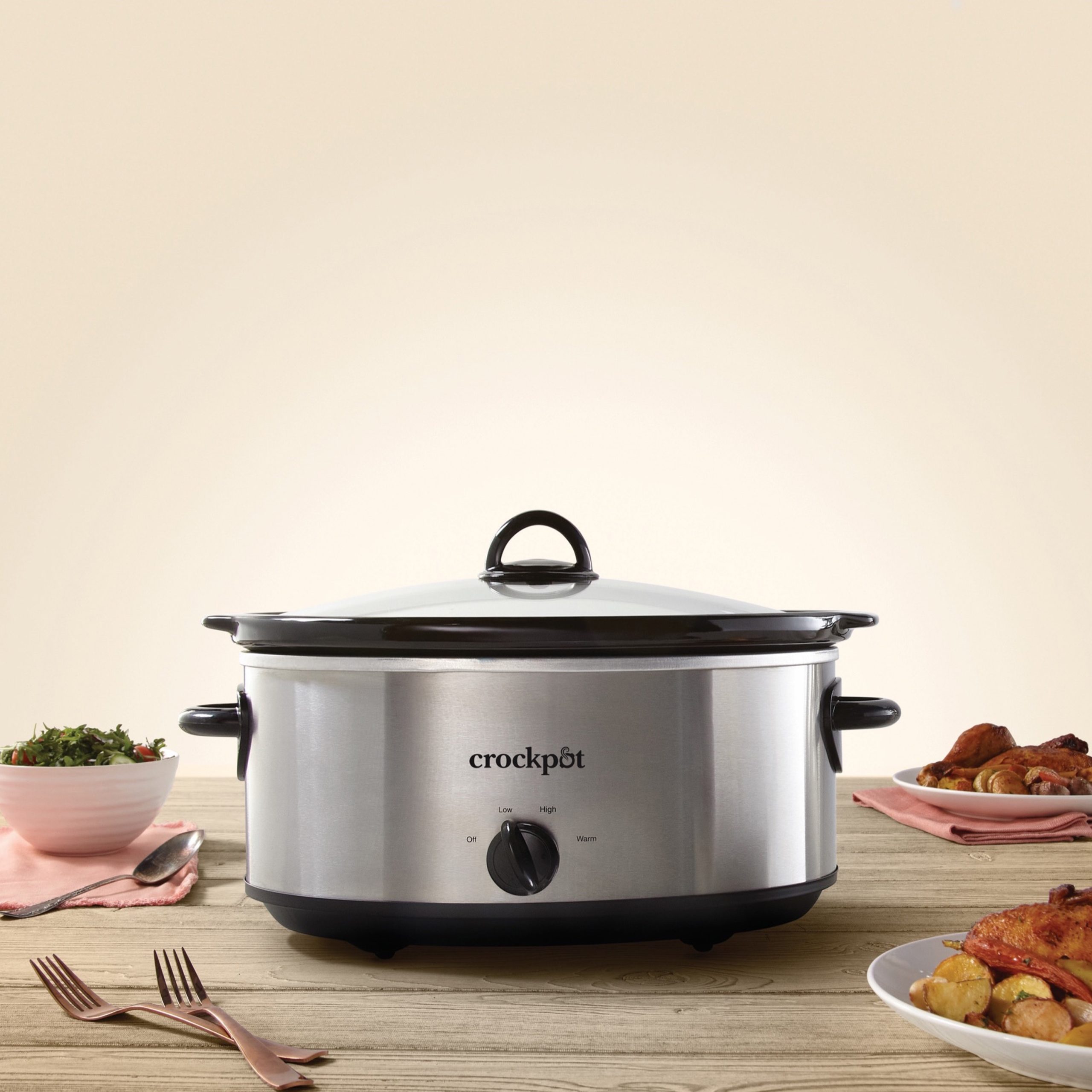 Crock-Pot® Manual 7-Quart Slow Cooker, Stainless Steel - Image 2