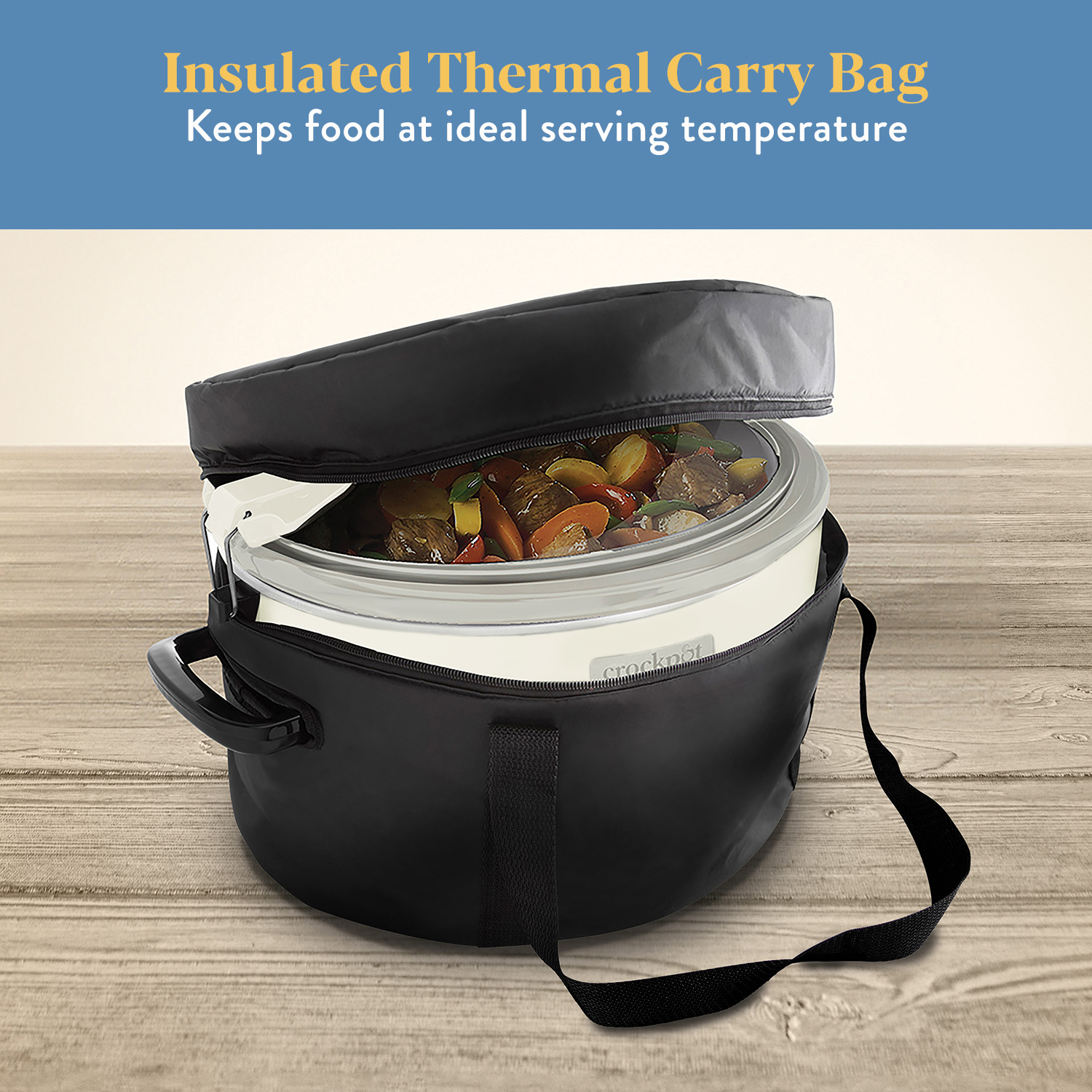 Crock-Pot® 7 Qt. Cook & Carry Programmable Slow Cooker with Carry Bag, Oat Milk Cream - Image 5