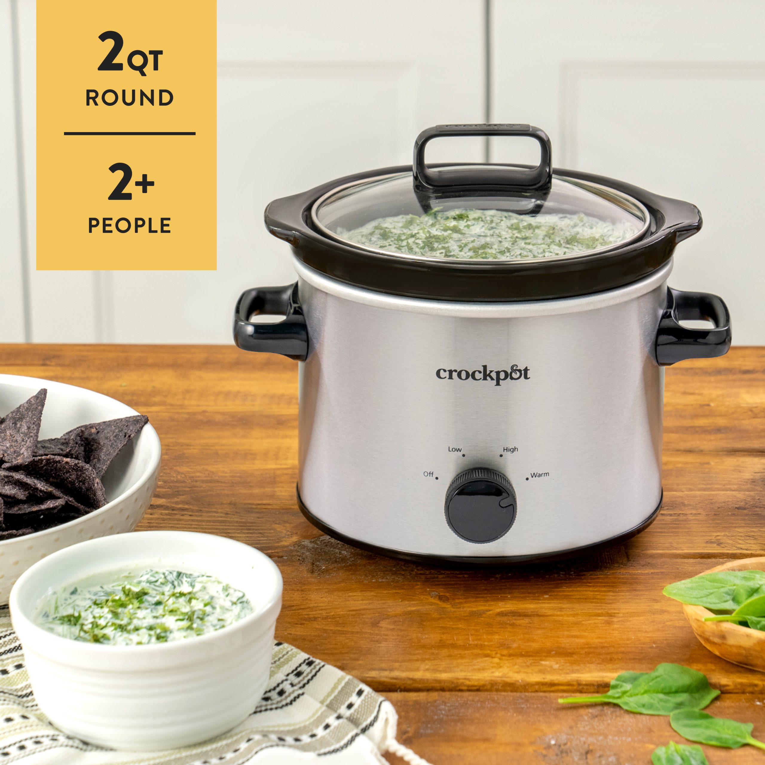 Crock-Pot® 2-Quart Classic Slow Cooker, Small Slow Cooker, Stainless Steel - Image 2