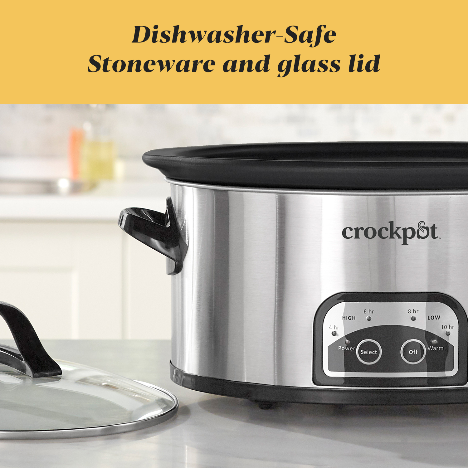 Crock-Pot® One Touch Control 6-Quart Easy-to-Clean Slow Cooker, Stainless Steel - Image 5