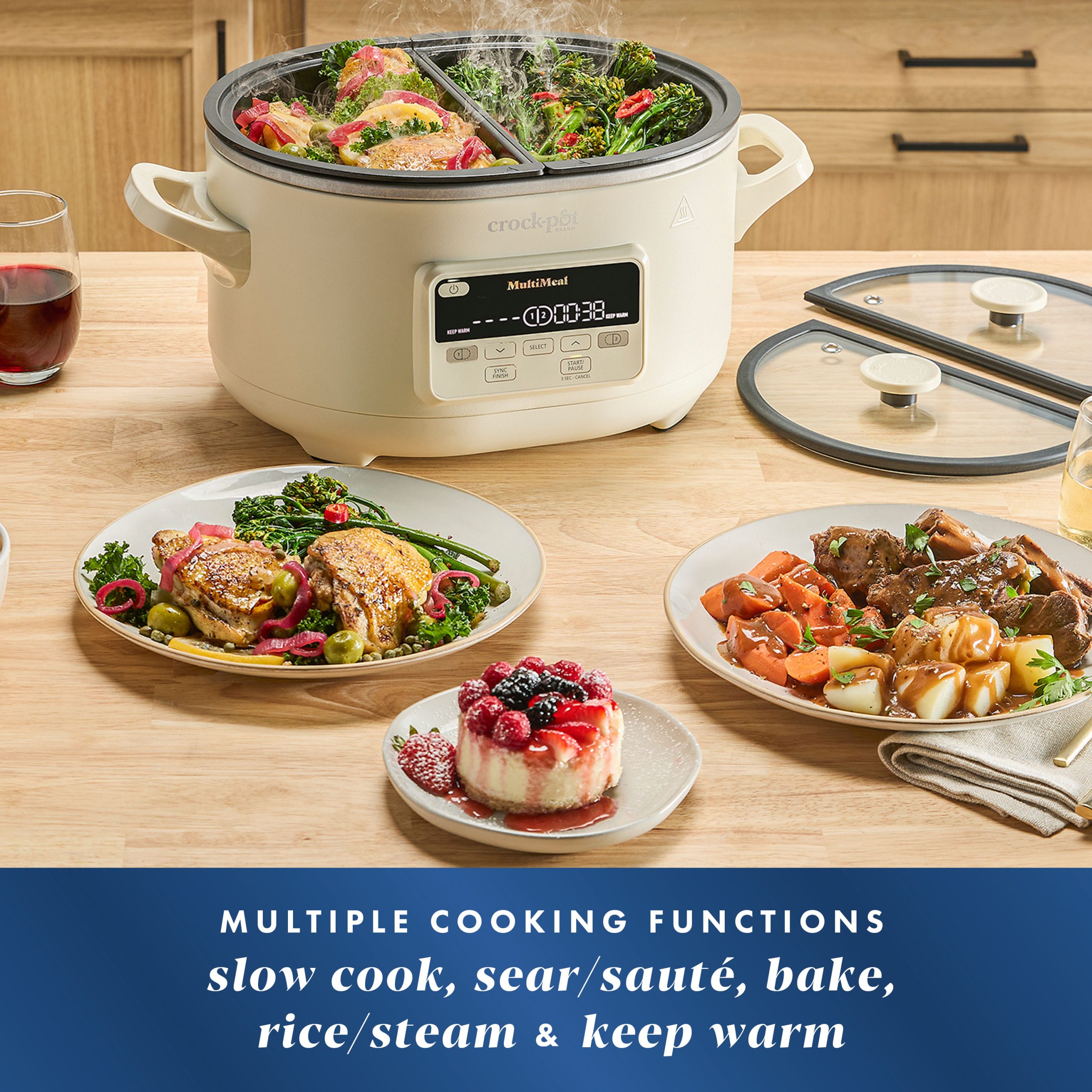 Crock-Pot® MultiMeal Multicooker and Programmable Slow Cooker with Bake Function, Oat Milk - Image 2