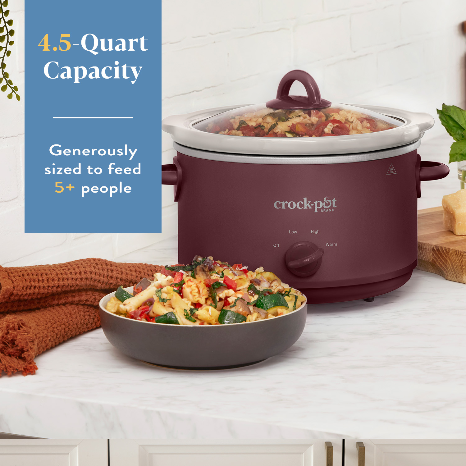 Crock-Pot® Design Series 4.5 Qt. Manual Slow Cooker, Lambrusco - Image 4