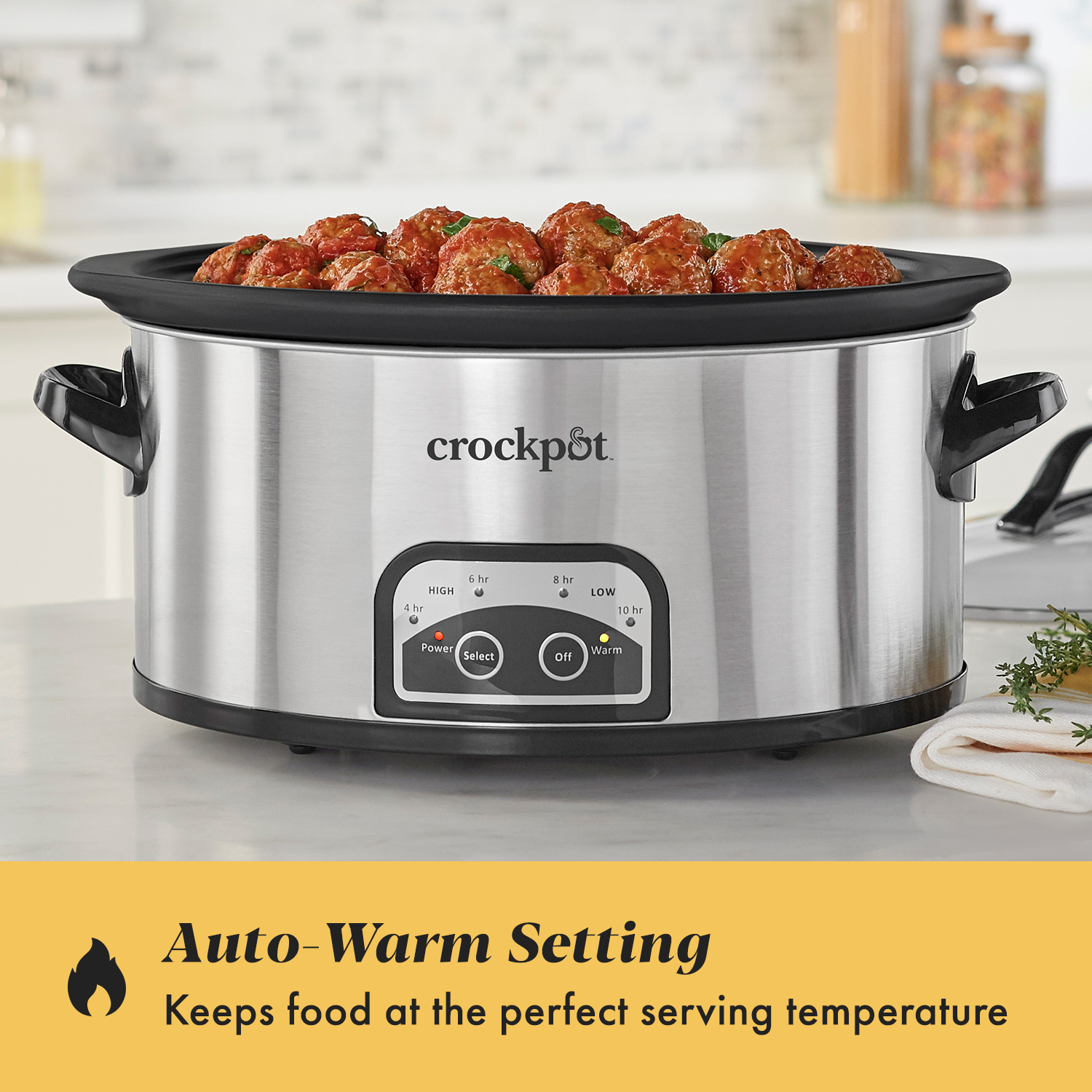 Crock-Pot® One Touch Control 6-Quart Easy-to-Clean Slow Cooker, Stainless Steel - Image 3