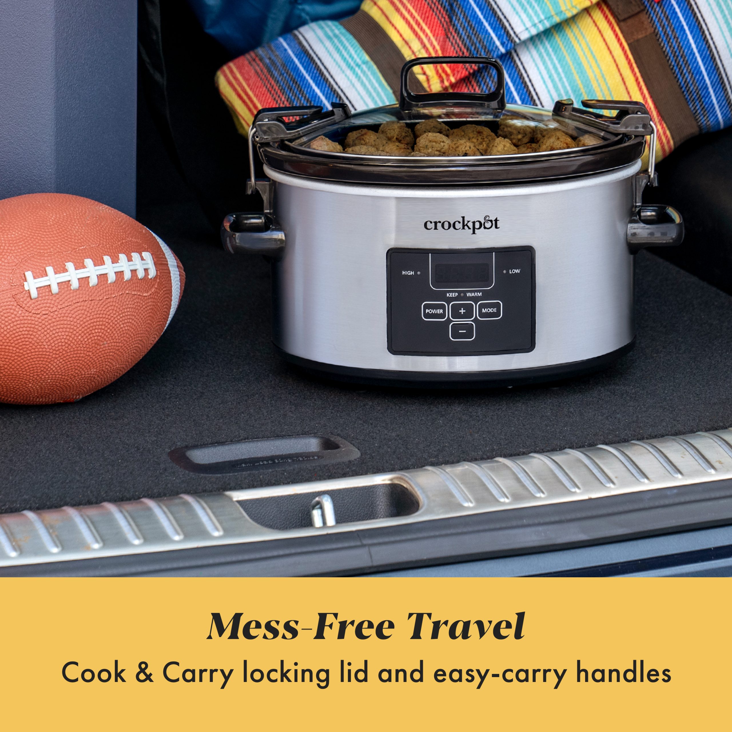 Crock-Pot® Programmable 4-Quart Cook & Carry Slow Cooker, Stainless Steel - Image 2